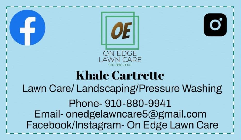 On Edge Lawn Care truck and equipment trailer