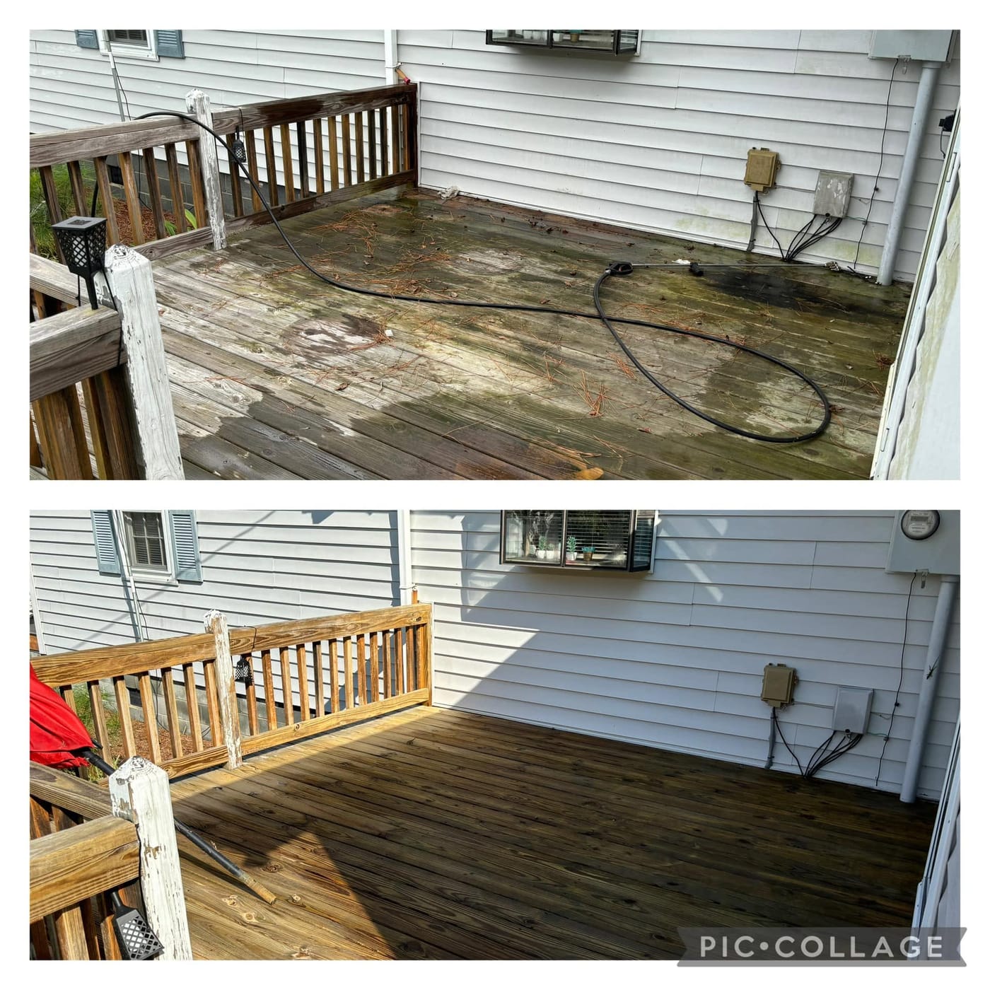 Pressure washed driveway restored to clean concrete