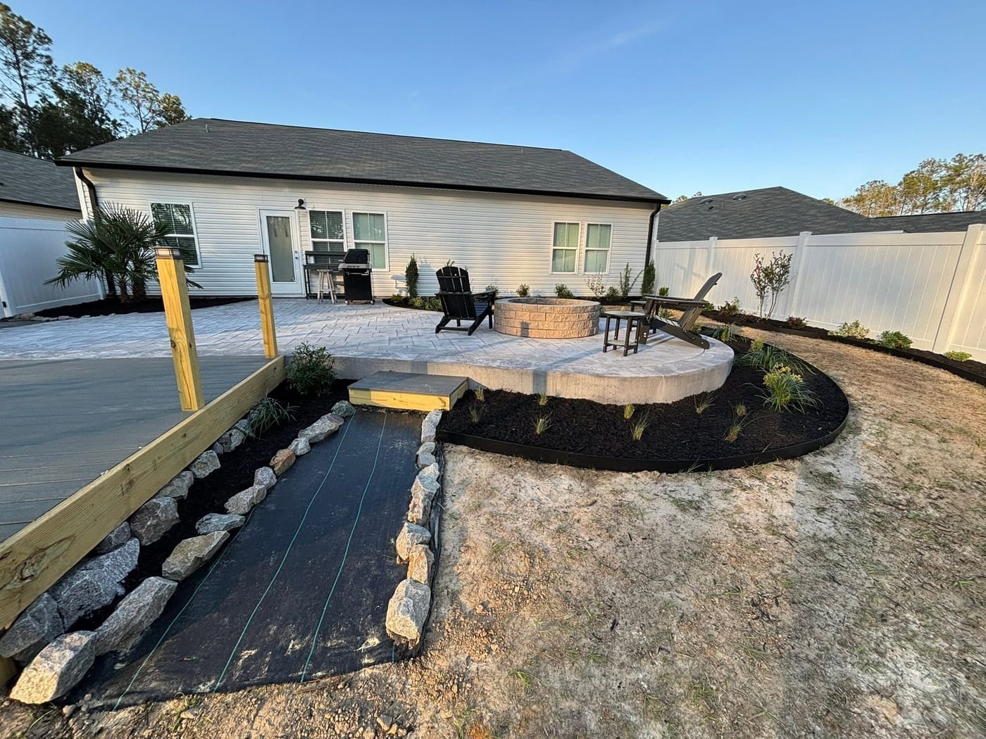 Freshly cut and edged lawn in coastal Brunswick County, NC