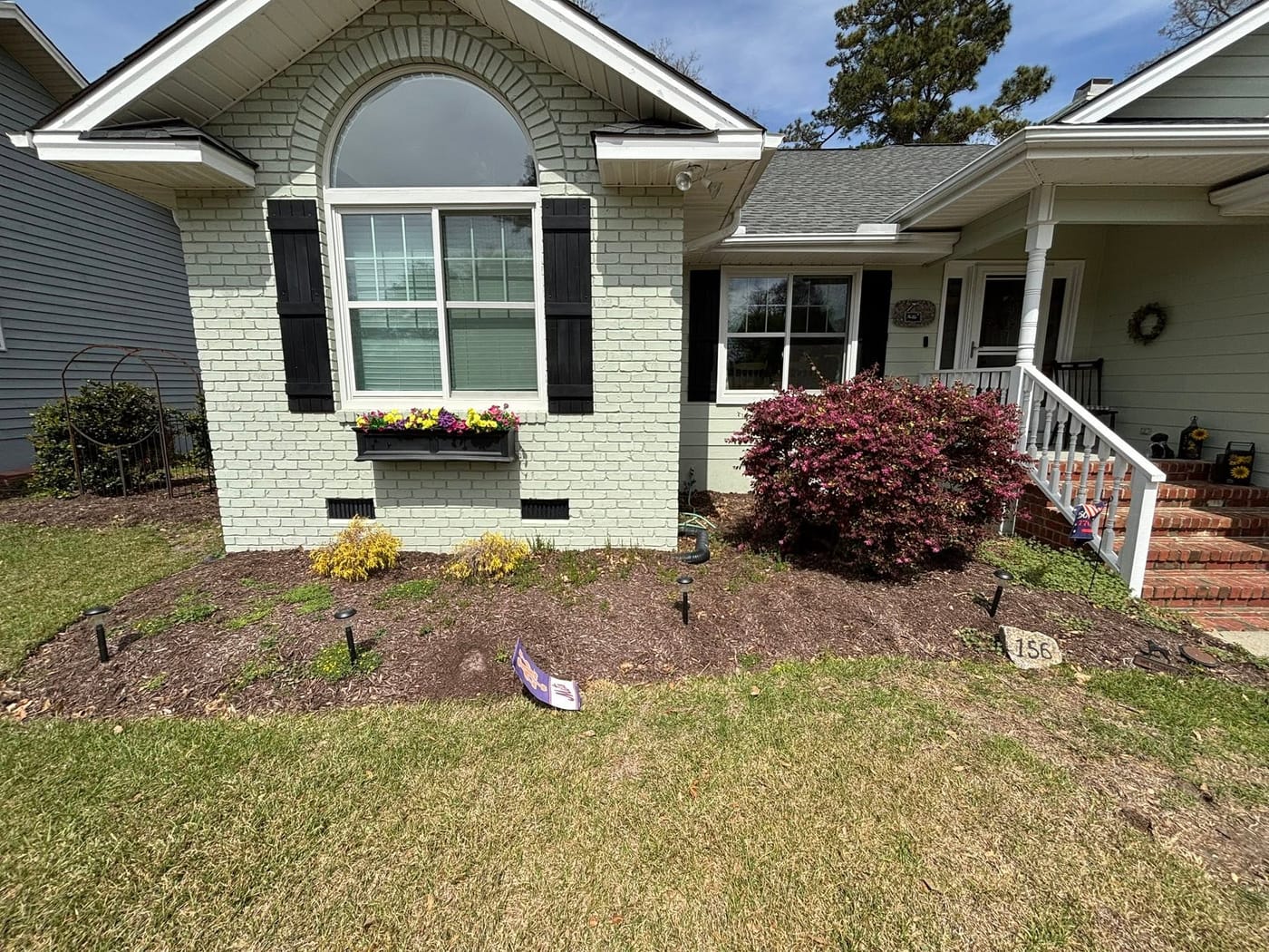 Freshly cut and edged lawn in coastal Brunswick County, NC