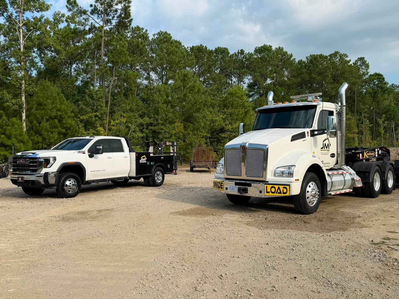 On Edge Lawn Care truck parked at a job in Brunswick County