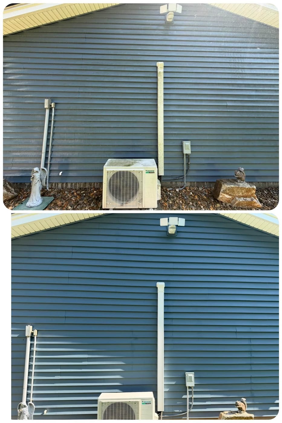 Soft washed home siding, fresh and clean